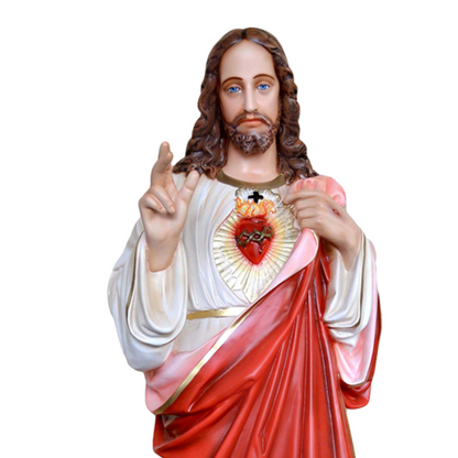 Statua Gesù Sacro Cuore Benedicente 140 cm in Vetroresina