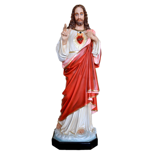 Statua Gesù Sacro Cuore Benedicente 140 cm in Vetroresina
