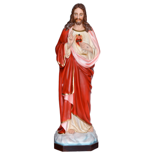 Statua Gesù Sacro Cuore Benedicente 160 cm in Vetroresina