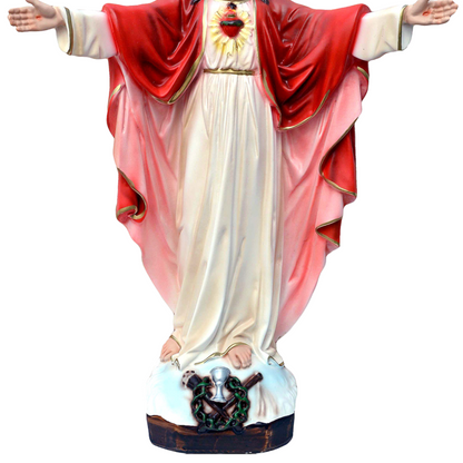 Statua Gesù Sacro Cuore Braccia Aperte 65 cm in Resina