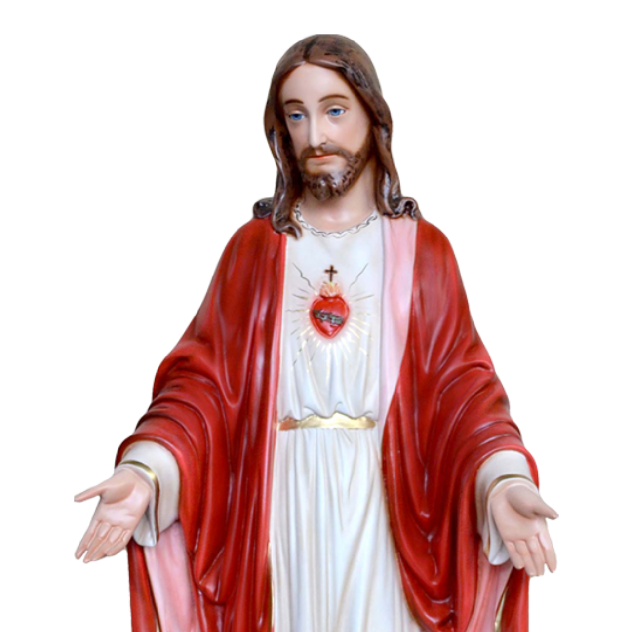 Statua Gesù Sacro Cuore Braccia Aperte 110 cm in Resina