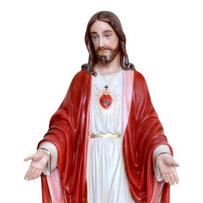 Statua Gesù Sacro Cuore Braccia Aperte 110 cm in Resina
