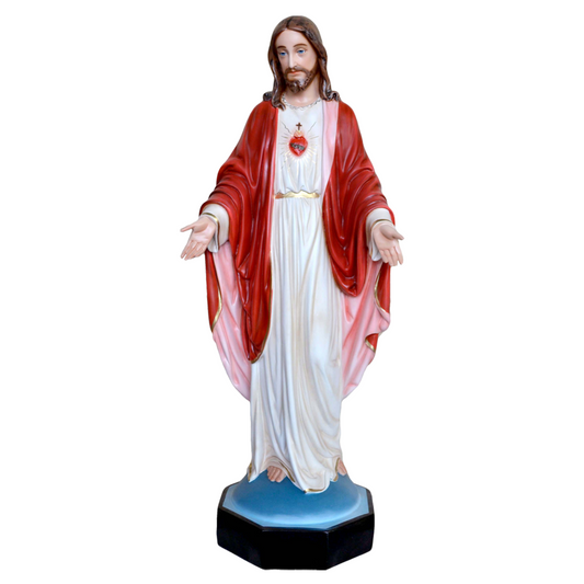 Statua Gesù Sacro Cuore Braccia Aperte 110 cm in Resina