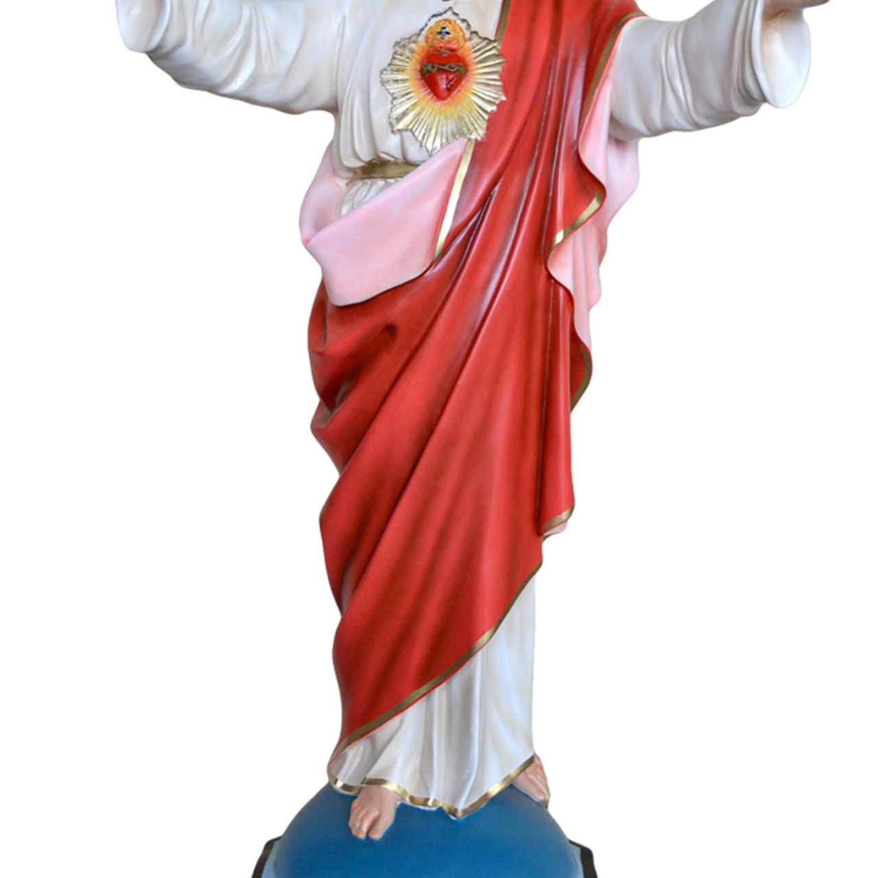 Statua Gesù Sacro Cuore Braccia Aperte 130 cm in Resina