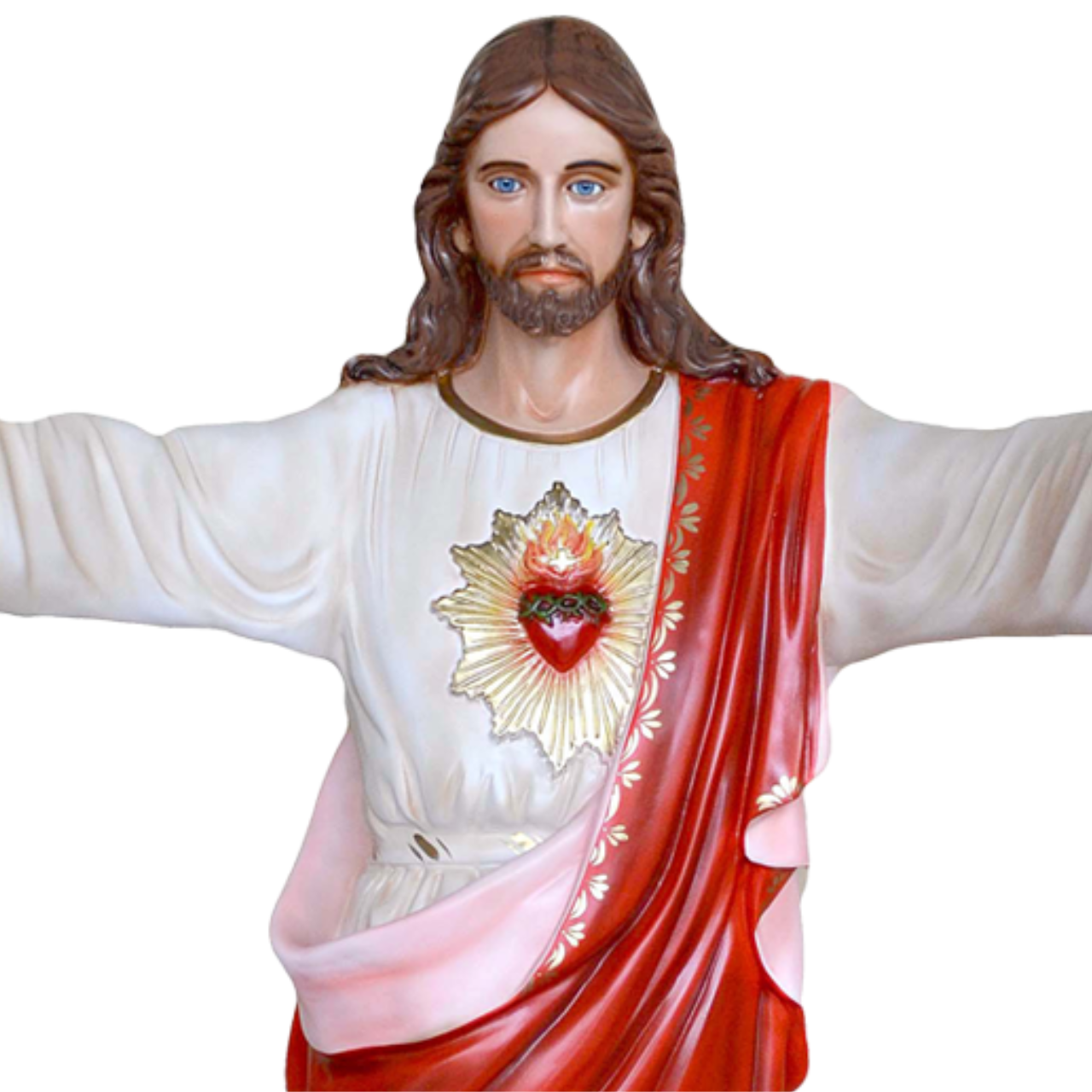 Statua Gesù Sacro Cuore Braccia Aperte 150 cm in Vetroresina