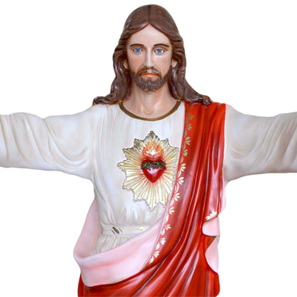Statua Gesù Sacro Cuore Braccia Aperte 150 cm in Vetroresina
