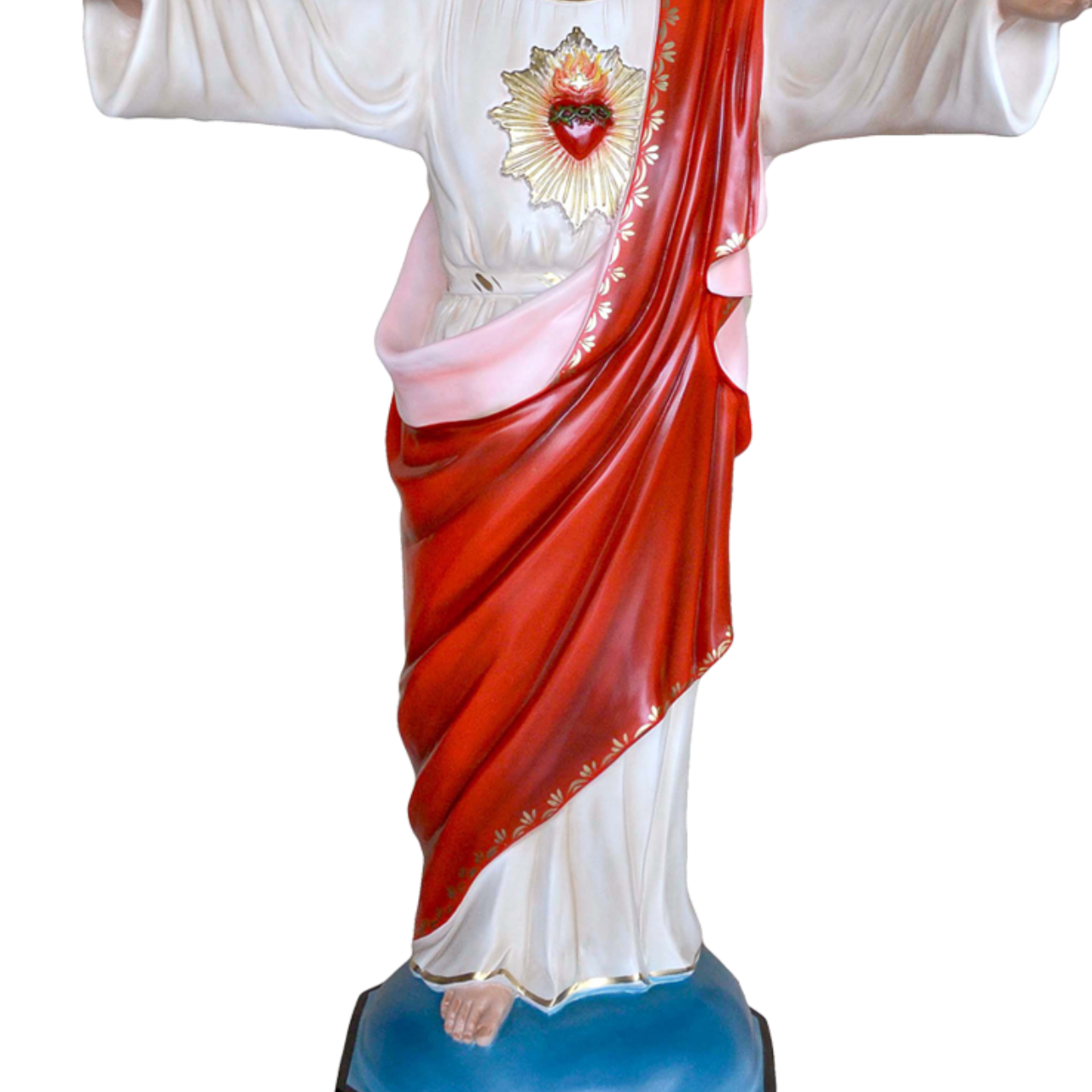 Statua Gesù Sacro Cuore Braccia Aperte 150 cm in Vetroresina