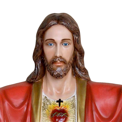 Statua Gesù Sacro Cuore Braccia Aperte 200 cm in Vetroresina