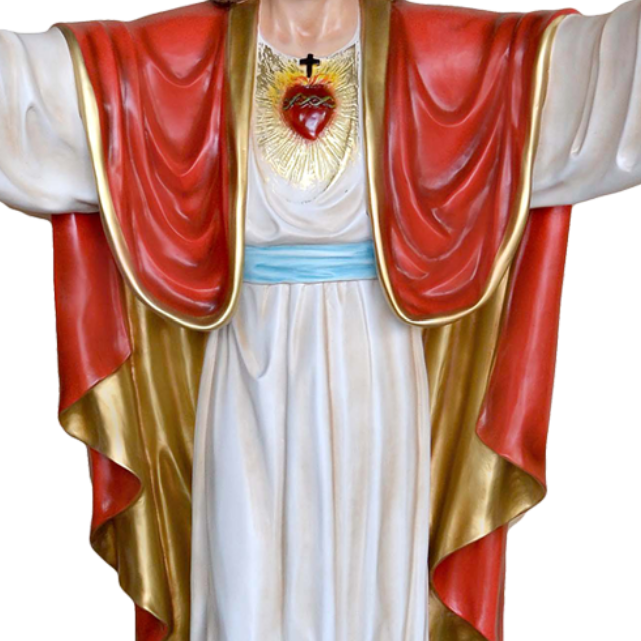 Statua Gesù Sacro Cuore Braccia Aperte 200 cm in Vetroresina