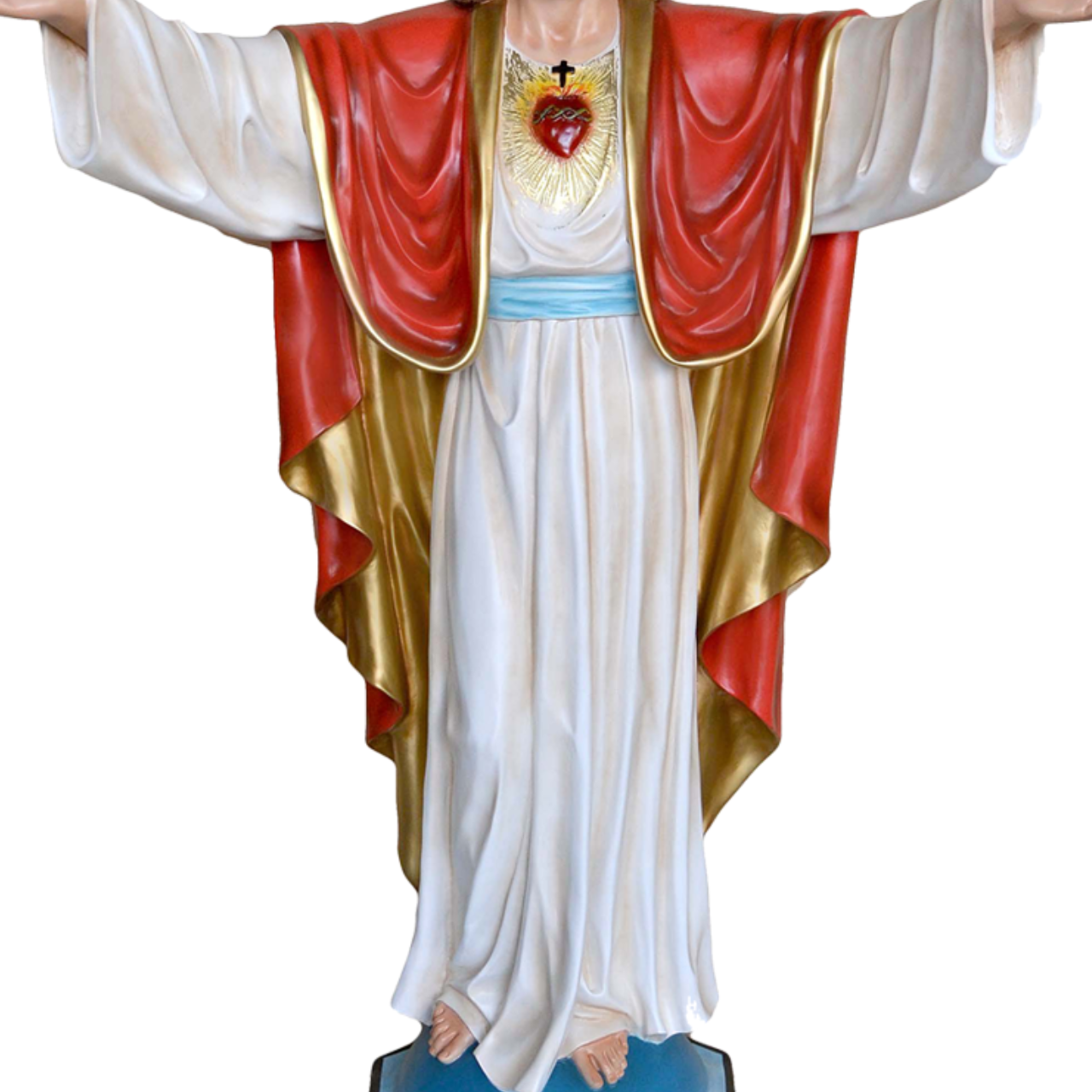 Statua Gesù Sacro Cuore Braccia Aperte 200 cm in Vetroresina