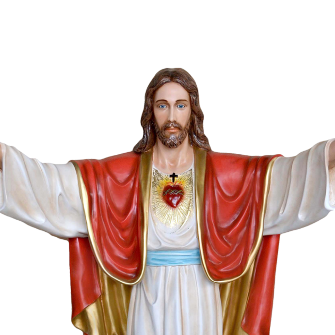 Statua Gesù Sacro Cuore Braccia Aperte 200 cm in Vetroresina