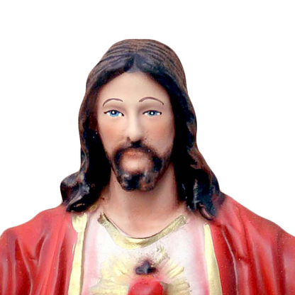 Statua Gesù Sacro Cuore Braccia Aperte 25 cm in Resina Piena