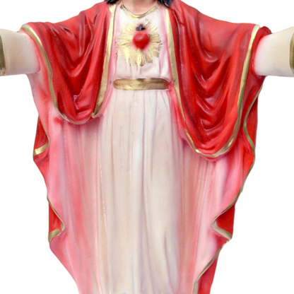Statua Gesù Sacro Cuore Braccia Aperte 25 cm in Resina Piena