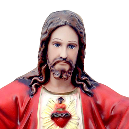 Statua Gesù Sacro Cuore Braccia Aperte 40 cm in Resina