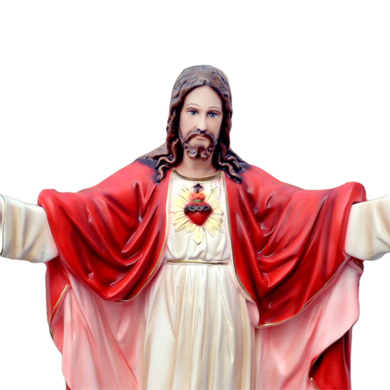 Statua Gesù Sacro Cuore Braccia Aperte 40 cm in Resina