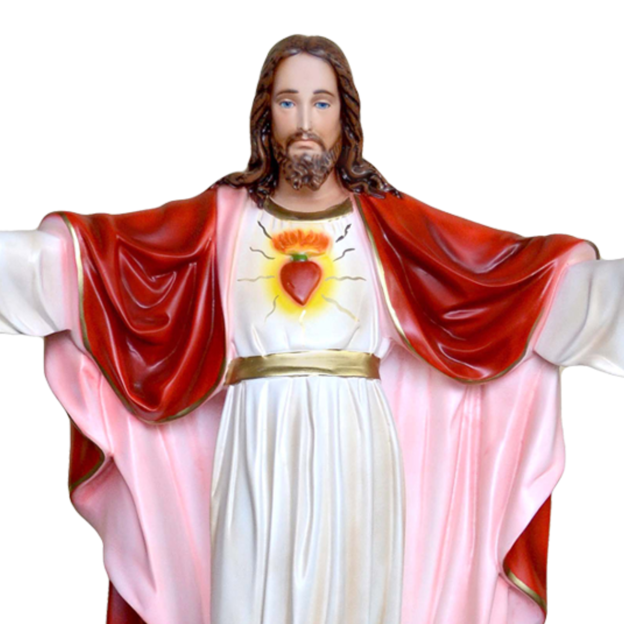 Statua Gesù Sacro Cuore Braccia Aperte 85 cm in Resina