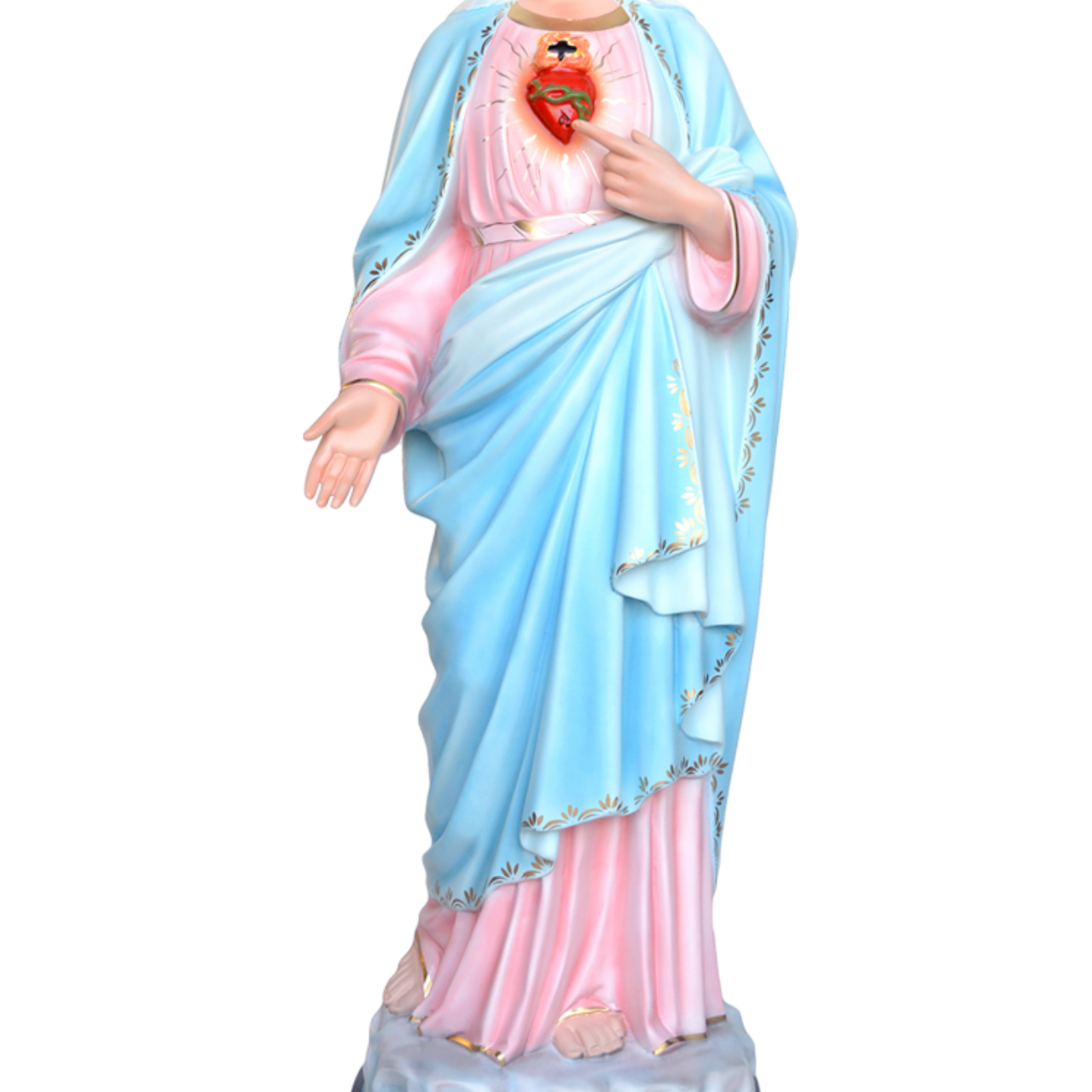Statua Sacro Cuore di Maria 130 cm in Vetroresina