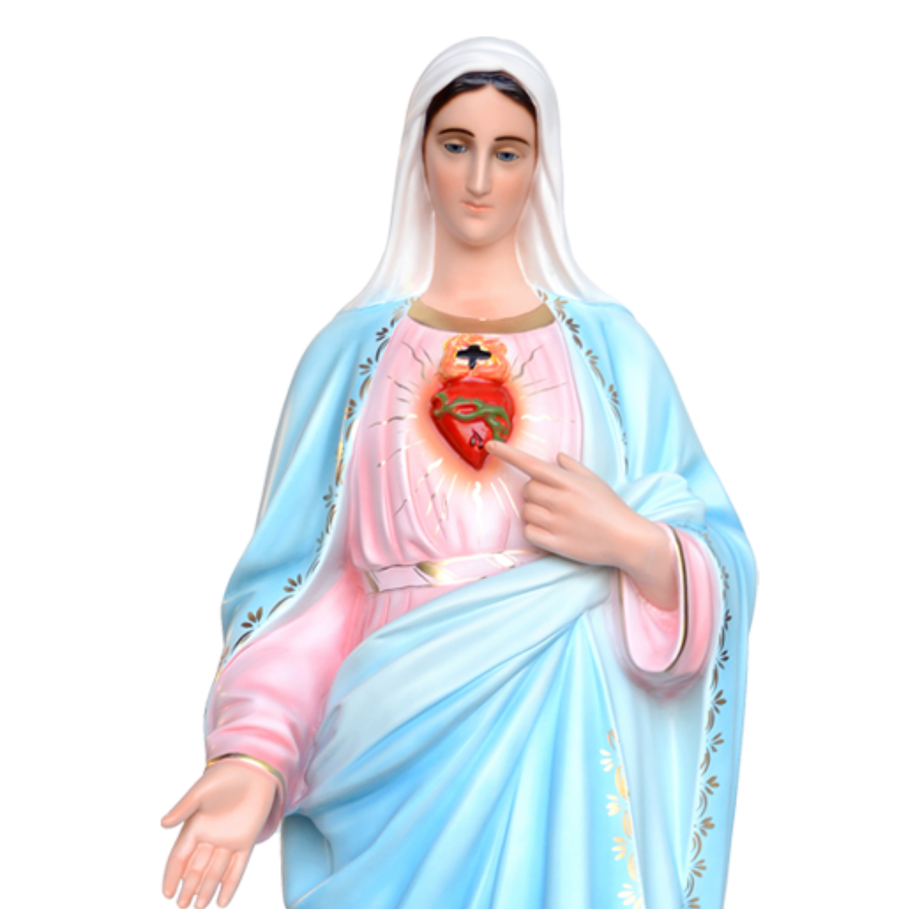 Statua Sacro Cuore di Maria 130 cm in Vetroresina
