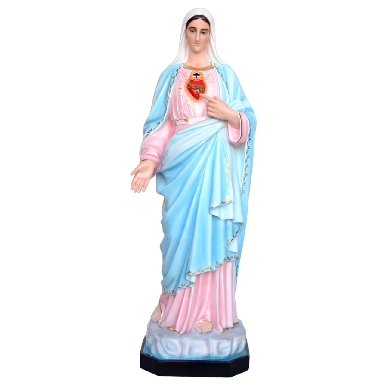 Statua Sacro Cuore di Maria 130 cm in Vetroresina