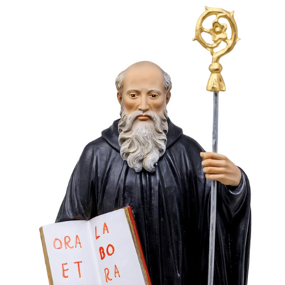 Statua San Benedetto 30 cm in Resina Piena