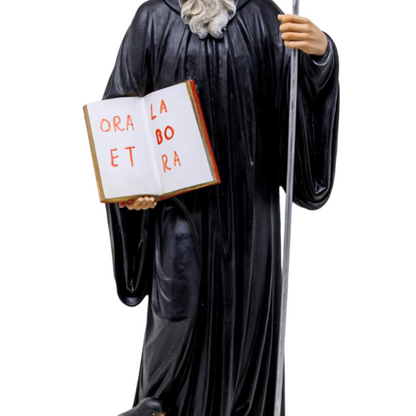 Statua San Benedetto 30 cm in Resina Piena