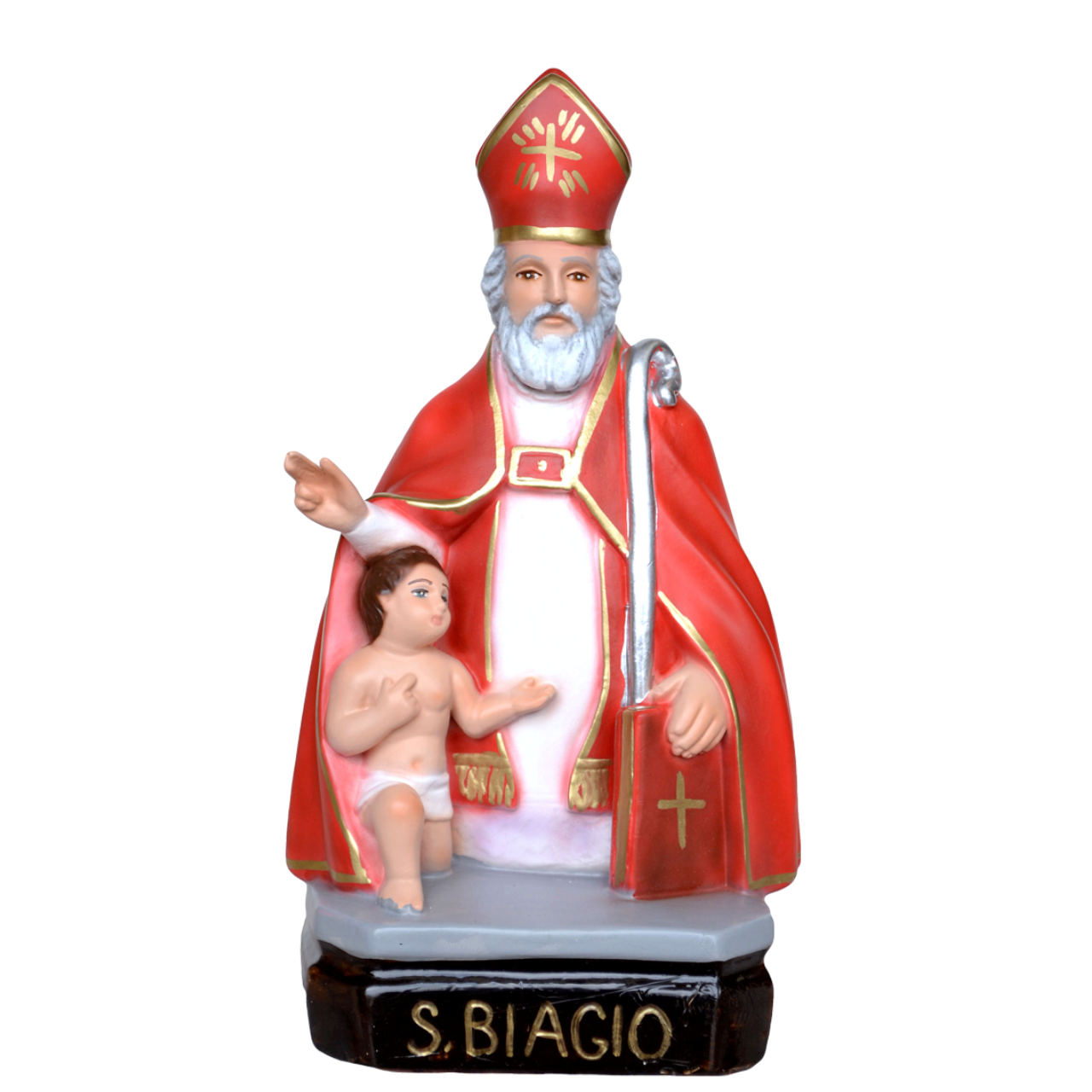 Statua San Biagio Busto 30 cm in Resina Piena
