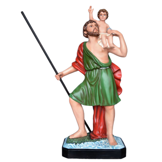 Statua San Cristofaro 120 cm in Vetroresina