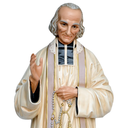 Statua San Curato D'Ars 125 cm in Vetroresina