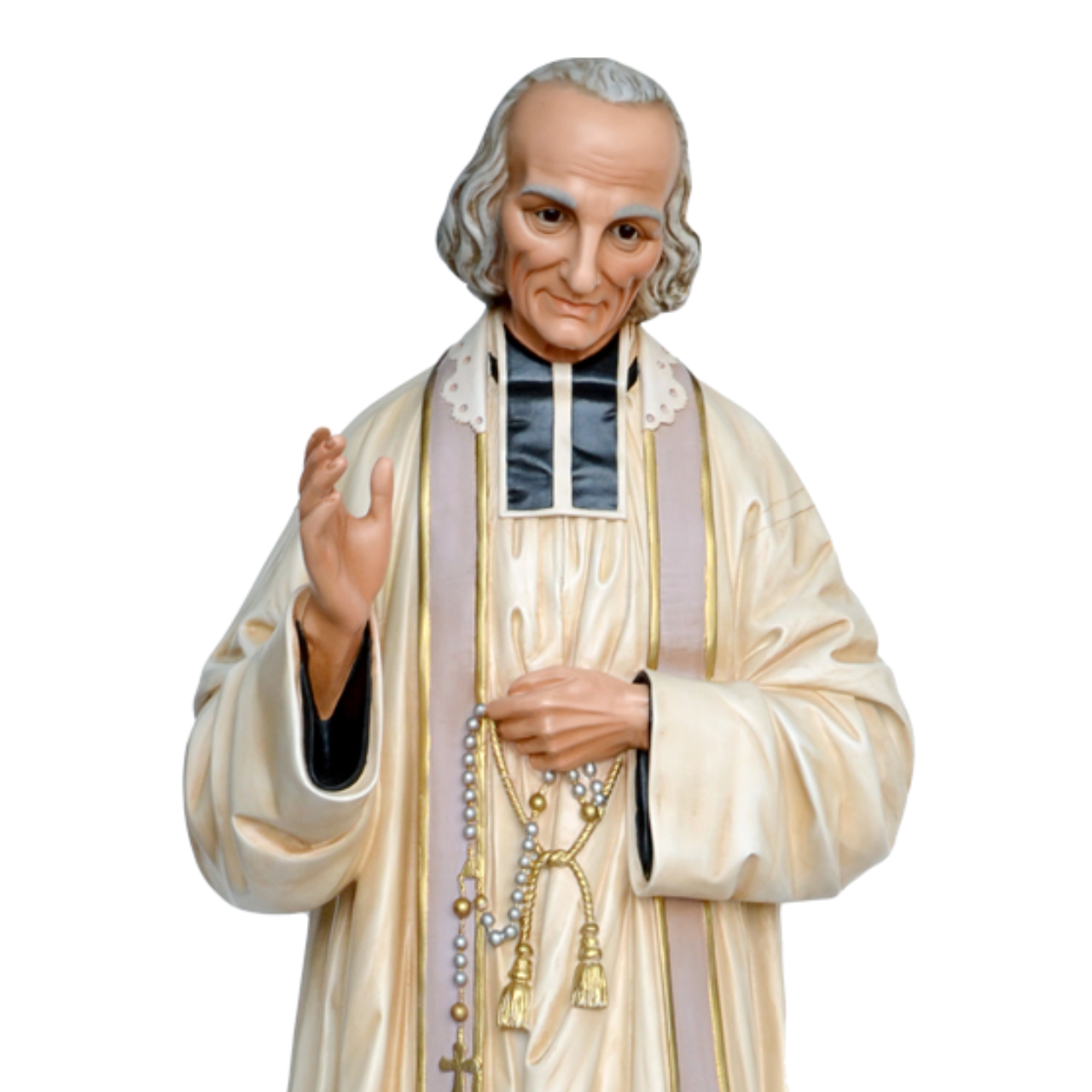 Statua San Curato D'Ars 125 cm in Vetroresina