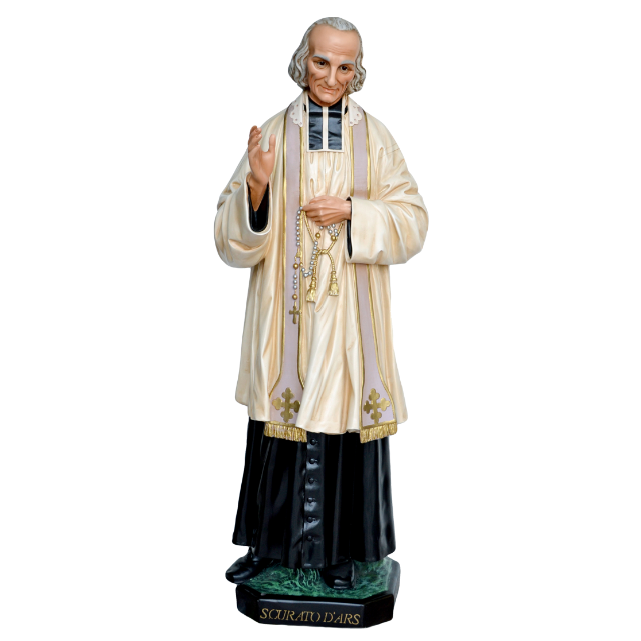 Statua San Curato D'Ars 125 cm in Vetroresina