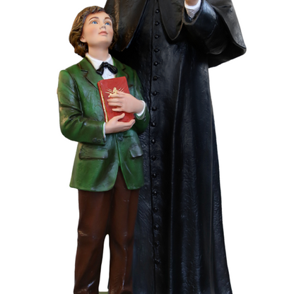 Statua San Giovanni Bosco con Domenico Savio 120 cm in Vetroresina