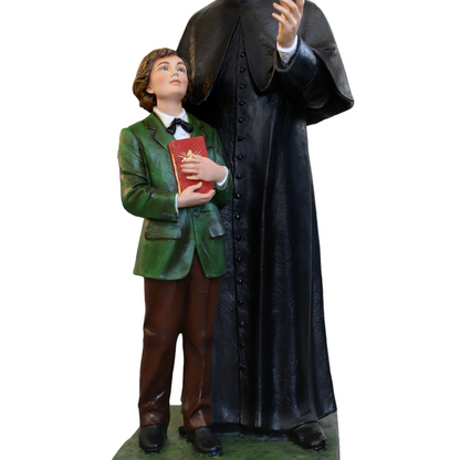 Statua San Giovanni Bosco con Domenico Savio 120 cm in Vetroresina