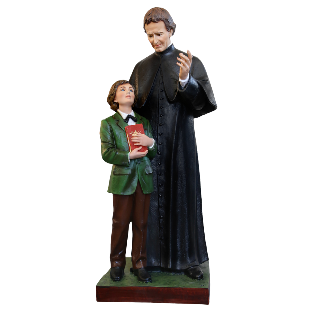 Statua San Giovanni Bosco con Domenico Savio 120 cm in Vetroresina