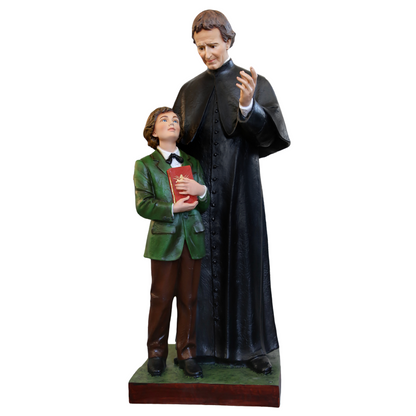 Statua San Giovanni Bosco con Domenico Savio 120 cm in Vetroresina