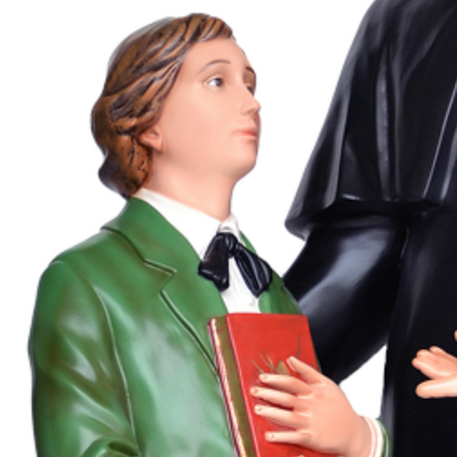 Statua San Giovanni Bosco con Domenico Savio 170 cm in Vetroresina