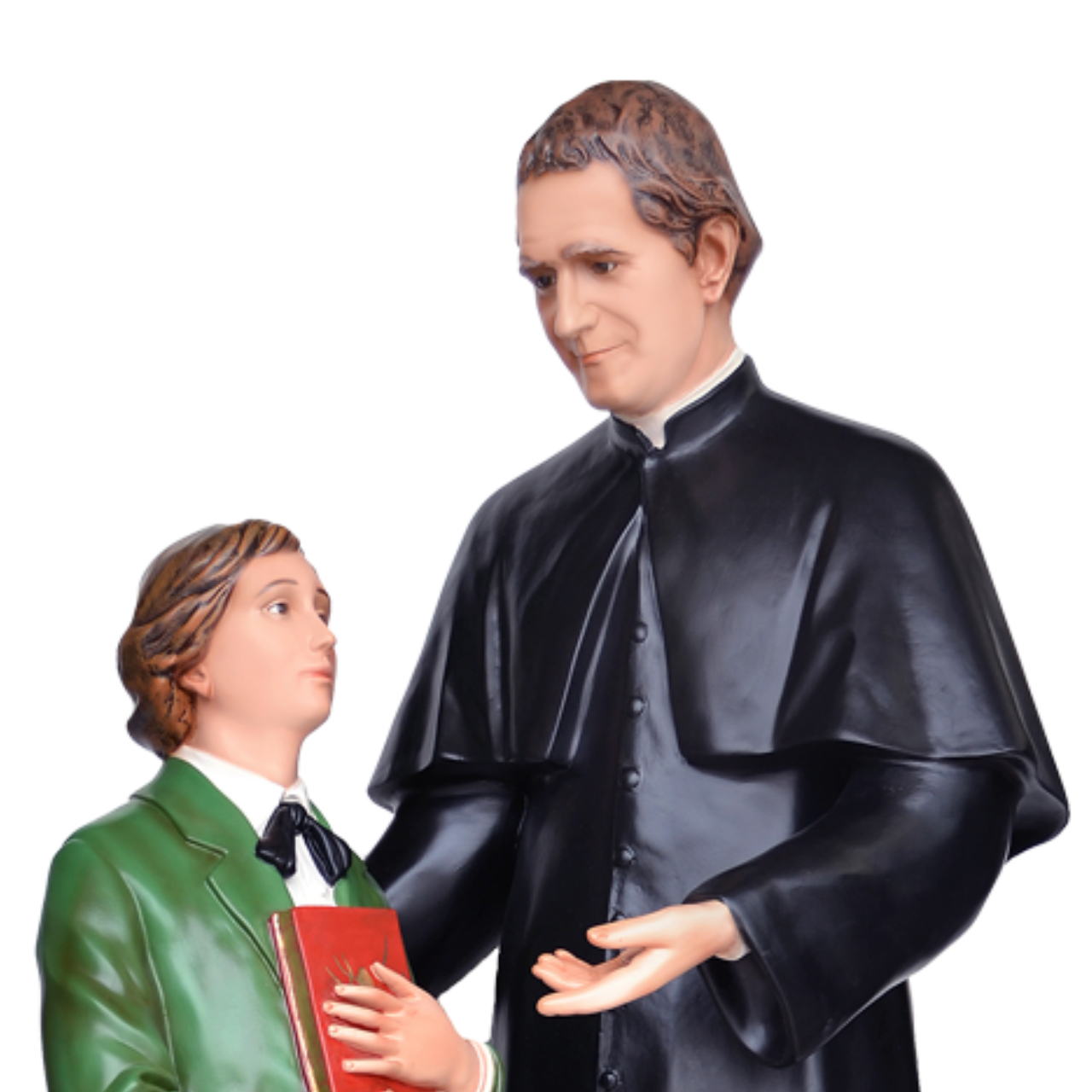Statua San Giovanni Bosco con Domenico Savio 170 cm in Vetroresina