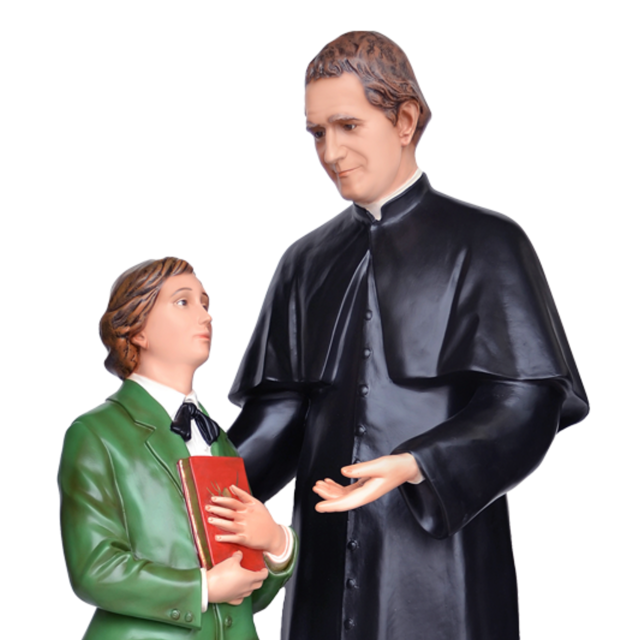 Statua San Giovanni Bosco con Domenico Savio 170 cm in Vetroresina