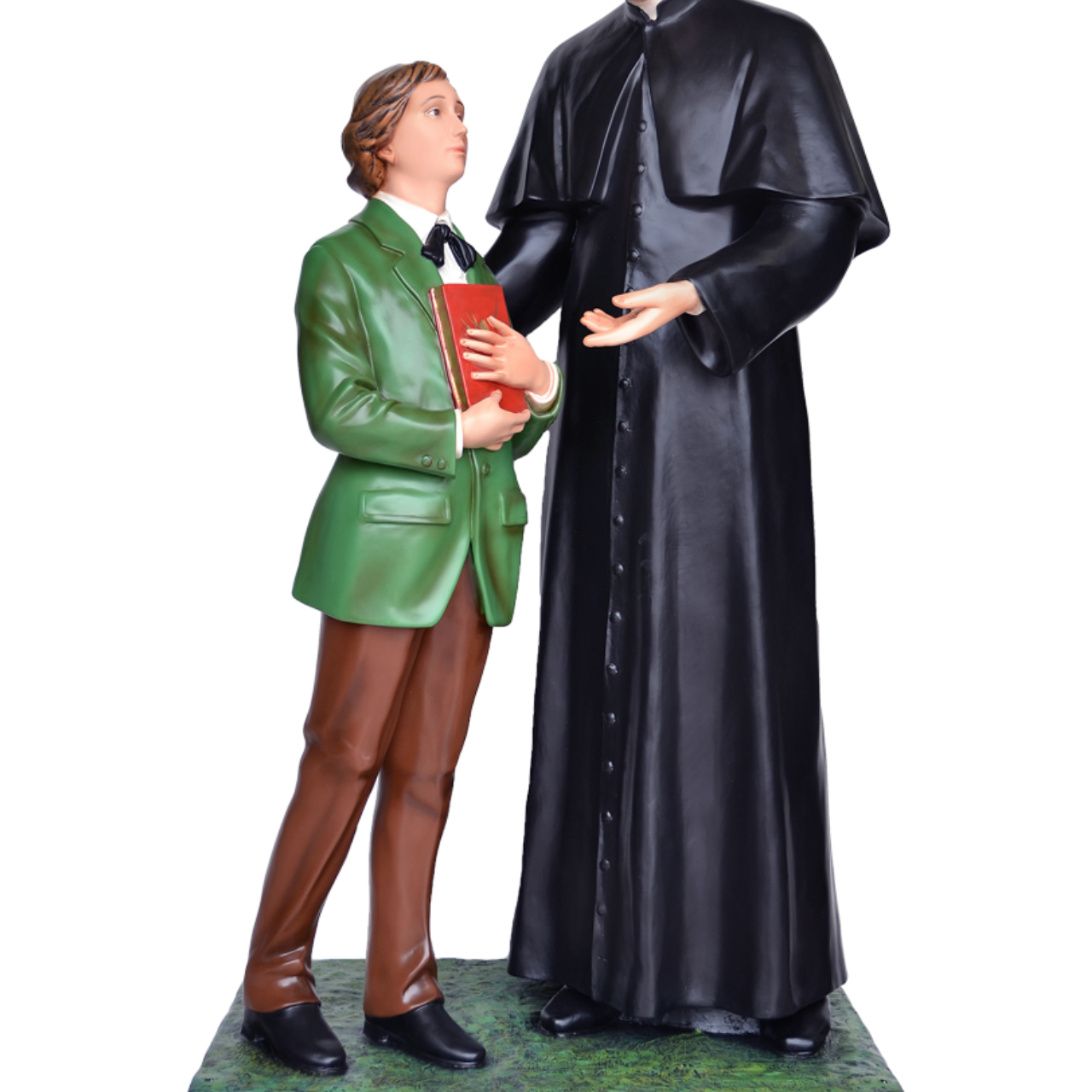 Statua San Giovanni Bosco con Domenico Savio 170 cm in Vetroresina
