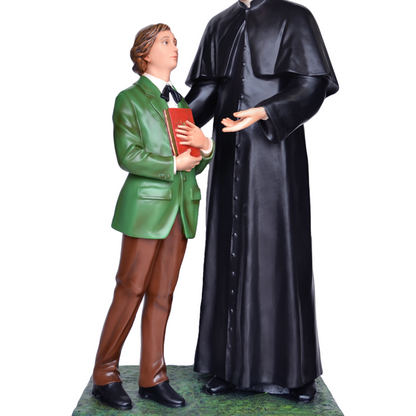 Statua San Giovanni Bosco con Domenico Savio 170 cm in Vetroresina