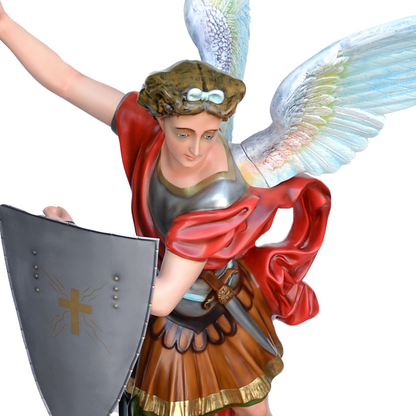 Statua San Michele Arcangelo con Spada e Scudo 160 cm in Vetroresina