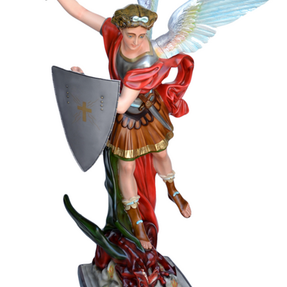 Statua San Michele Arcangelo con Spada e Scudo 160 cm in Vetroresina