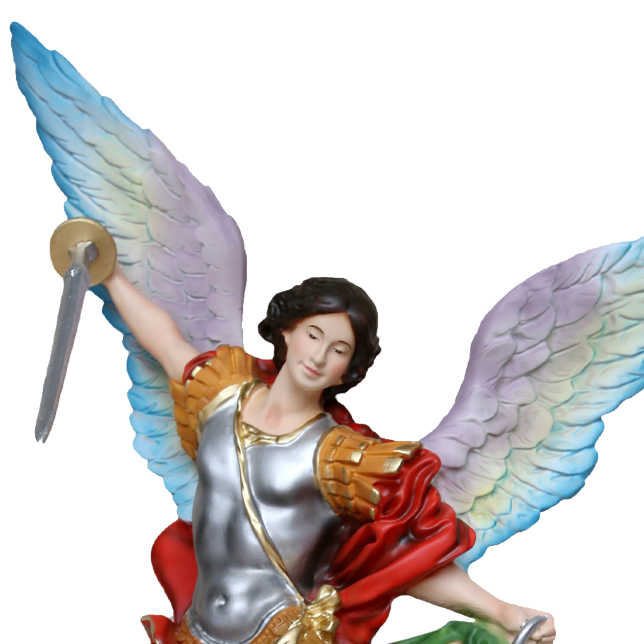 Statua San Michele Arcangelo 40 cm Ali Aperte 54 in Resina