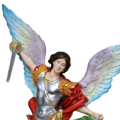 Statua San Michele Arcangelo 40 cm Ali Aperte 54 in Resina