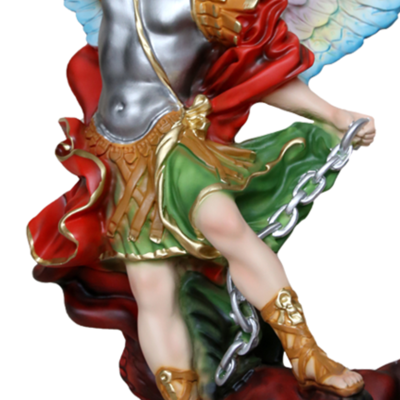Statua San Michele Arcangelo 40 cm Ali Aperte 54 in Resina
