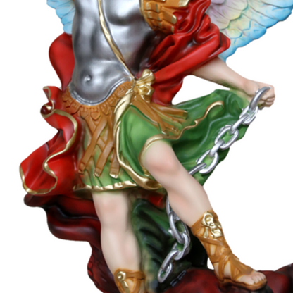 Statua San Michele Arcangelo 40 cm Ali Aperte 54 in Resina