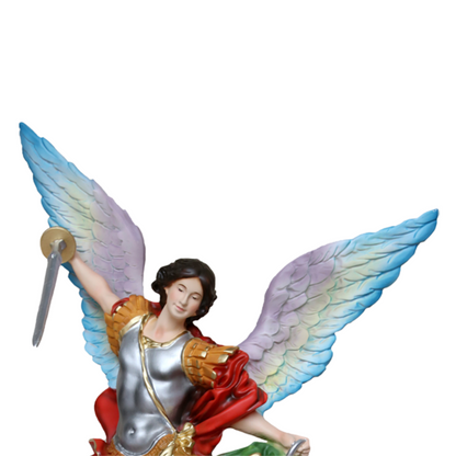 Statua San Michele Arcangelo 40 cm Ali Aperte 54 in Resina