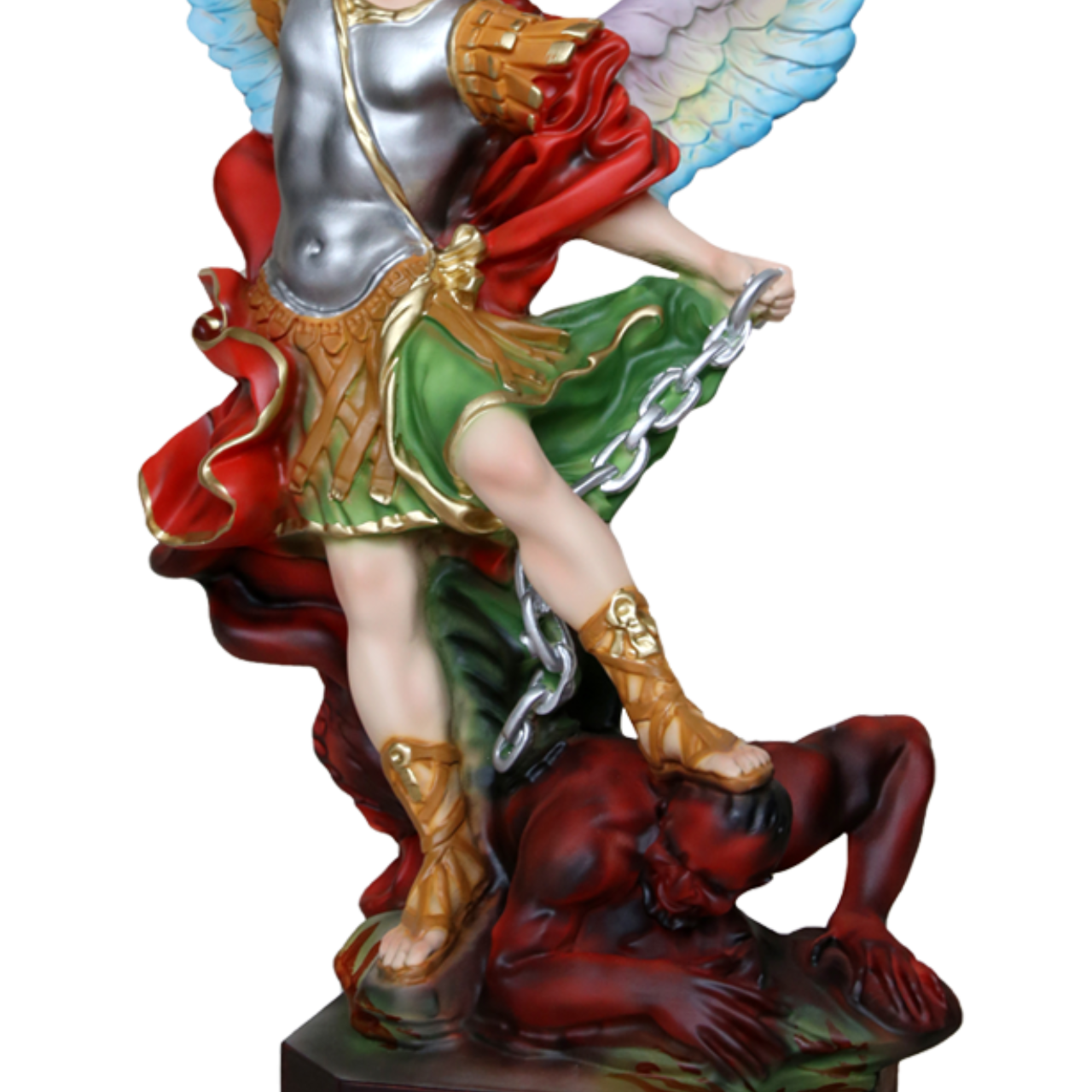 Statua San Michele Arcangelo 40 cm Ali Aperte 54 in Resina