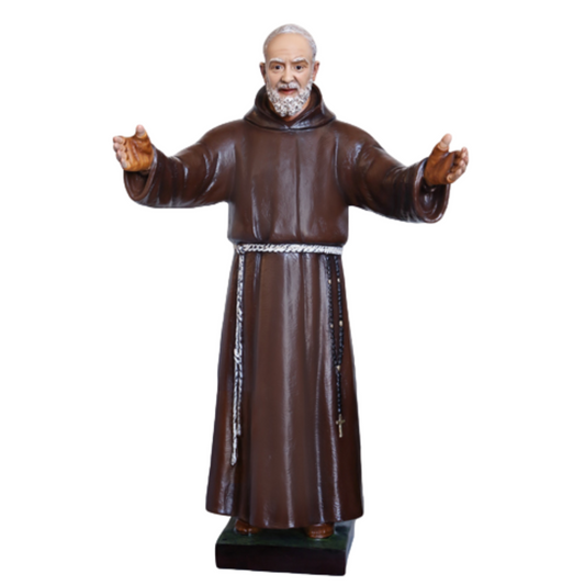 Statua San Padre Pio Braccia Aperte 110 cm in Resina