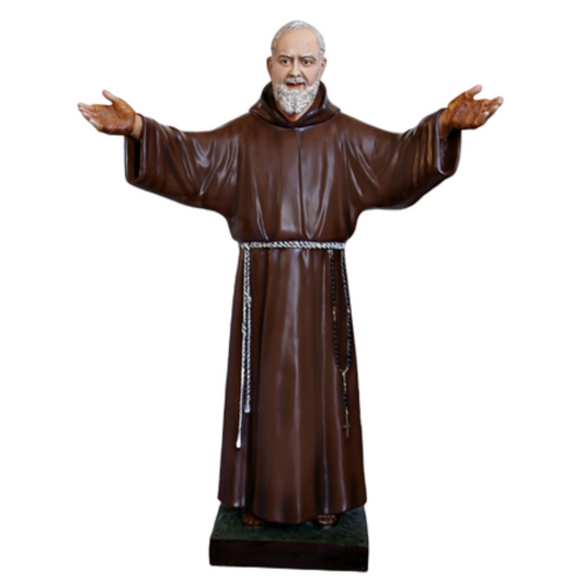Statua San Padre Pio Braccia Aperte 180 cm in Vetroresina