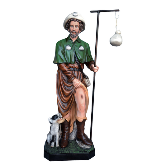 Statua San Rocco 160 cm in Vetroresina